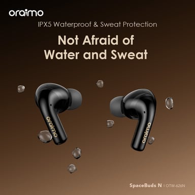 oraimo SpaceBuds N Blanc – Écouteurs sans fil Bluetooth 5.4, ANC hybride, autonomie 38h, IPX5, multi-appairage