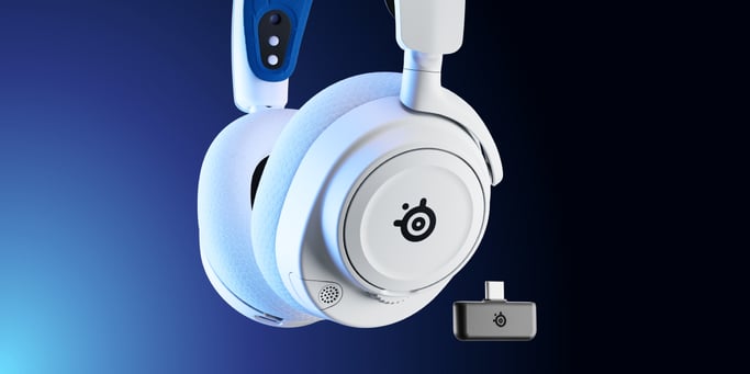 Steelseries ARCTIS NOVA 7P WHITE Auriculares Inalámbrico Diadema Juego Bluetooth Azul, Blanco