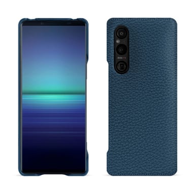 Coque cuir Sony Xperia 1 V -  - Bleu - Cuir grainé