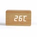 LIVOO RV150BC - Horloge digitale aspect bois  - Affichage LED blanc - Fonctions horloge, réveil, calendrier, thermomètre