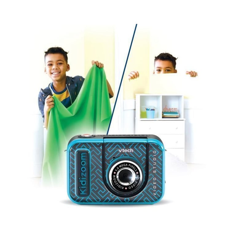 VTech KidiZoom Vidéo Studio HD Appareil Photo Numérique Enfant Photo Selfie Vidéo HD Écran Couleur avec Trépied et Fond Cadeau Enfant de à Contenu en Français - vue 3