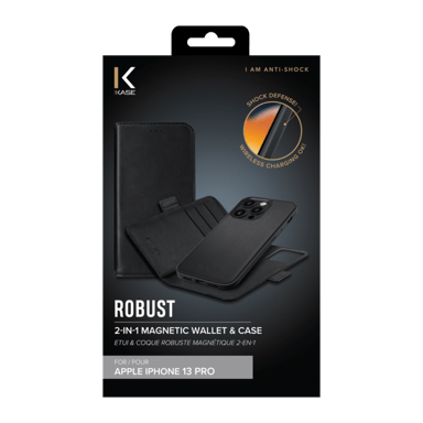 Robusta custodia magnetica e guscio 2 in 1 per Apple iPhone 13 Pro, nero onice