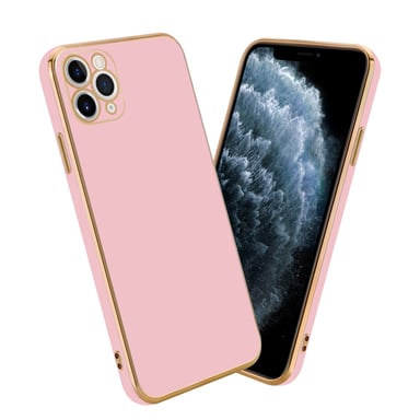 Coque pour Apple iPhone 11 PRO en Glossy Rose - Or Housse de protection Étui en silicone TPU flexible et avec protection pour appareil photo