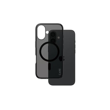 PanzerGlass CARE by ® Flagship Case Smokey Urban Combat w. Black MagSafe iPhone 16 funda para teléfono móvil Negro