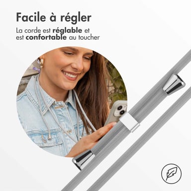 imoshion Coque en silicone avec cordon pour Apple iPhone 14 Pro - Gris clair