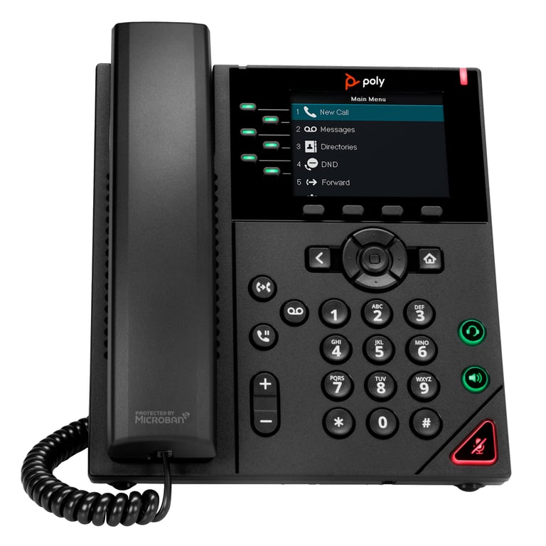 POLY Téléphone IP VVX 350 à 6 lignes et compatible PoE Neuf