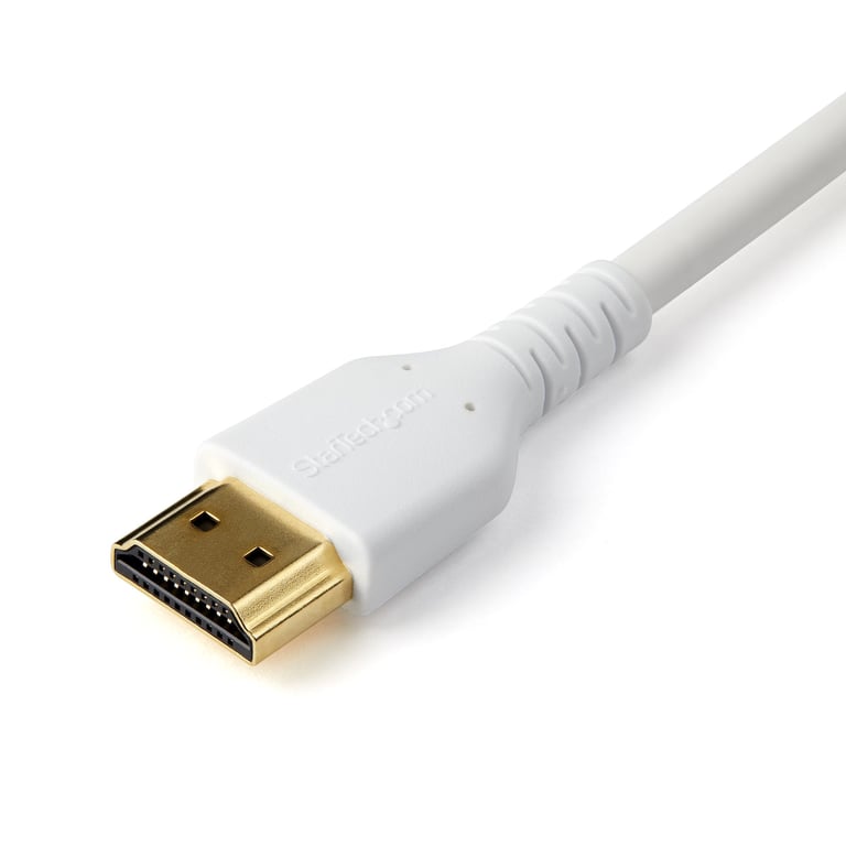 StarTech.com Cable de 1m HDMI 2.0 Certificado Premium de alta velocidad con Ethernet - Durable - UHD 4K 60Hz - con Fibra de Aramida - HDMI 2.0 - TPE - para Monitores y TV - Blanco