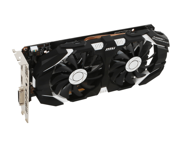MSI GTX 1060 6GT OCV1 Carte graphique GF GTX 1060 6 Go GDDR5 PCIe 3.0 x16 DVI HDMI DisplayPort - vue 3