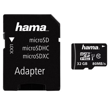 Micro SDHC 32GB clase 10 UHS-I 80 MB/s + adaptador/foto