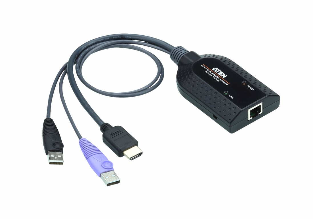 ATEN Adaptateur KVM de média virtuel HDMI USB (prend en charge lecteur de carte à puce et désembeddeur audio) - Neuf