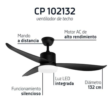 Ventilador de Techo Orbegozo CP 102132- 60W- 3 Aspas 132cm- 3 velocidades
