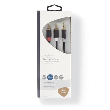 Nedis CABW22200AT50 cavo audio 5 m 3,5 mm 2 x RCA Antracite