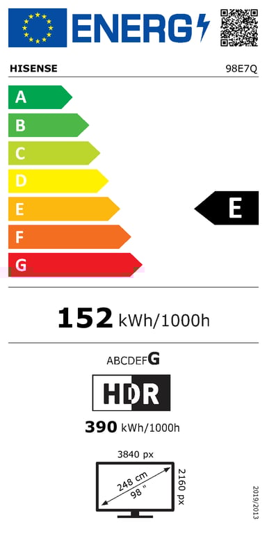 TV QLED Hisense 4K UHD 98E7Q 249 cm 2025 - vue 4