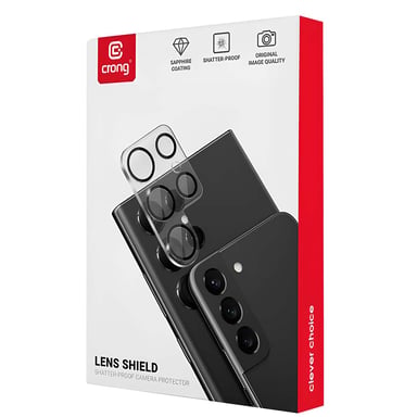 Crong Protección de Lente de Cámara para Galaxy S23 Ultra Serie Lens Shield Transparente