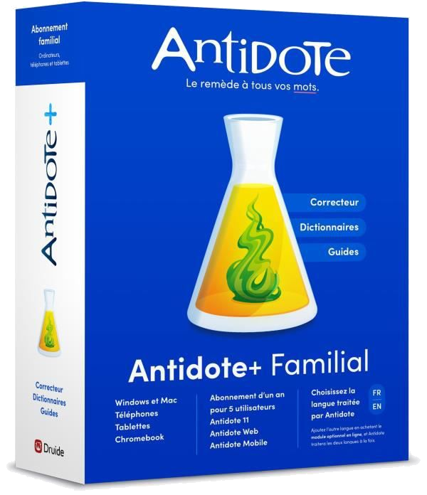 MYSOFT Antidote+ Familial - Abonnement 1 an - 5 utilisateurs (Antidote 11 + Antidote Web + Antidote 