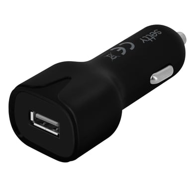 Cargador de mechero USB 2.4A Charge Rapide + Cable Micro-USB 1m Color Negro