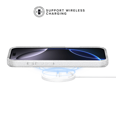 Coque hybride étincelante invisible GEN 2.0 83% de plastique recyclé pour Apple iPhone 16 Pro Max, Transparente