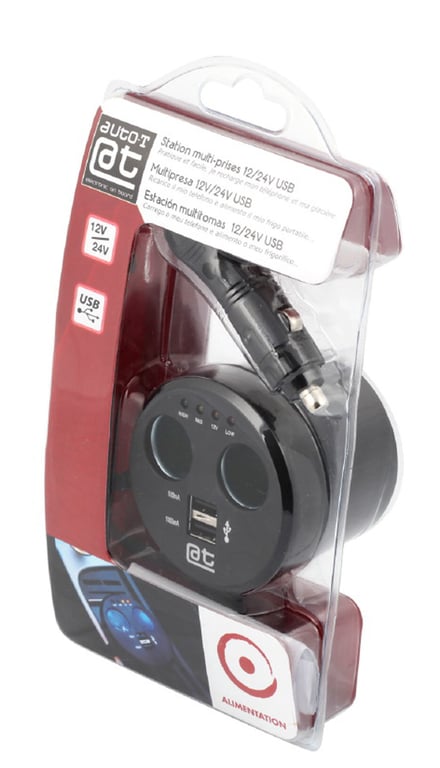 AUTO T Multiprise Allume Cigare USB Sur Porte Boisson 1224V - vue 3