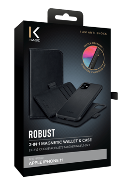 Robusta custodia magnetica e guscio 2 in 1 per Apple iPhone 11, nero onice