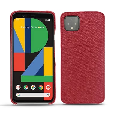 Coque cuir Google Pixel 4 XL - Coque arrière - Rouge - Cuir saffiano