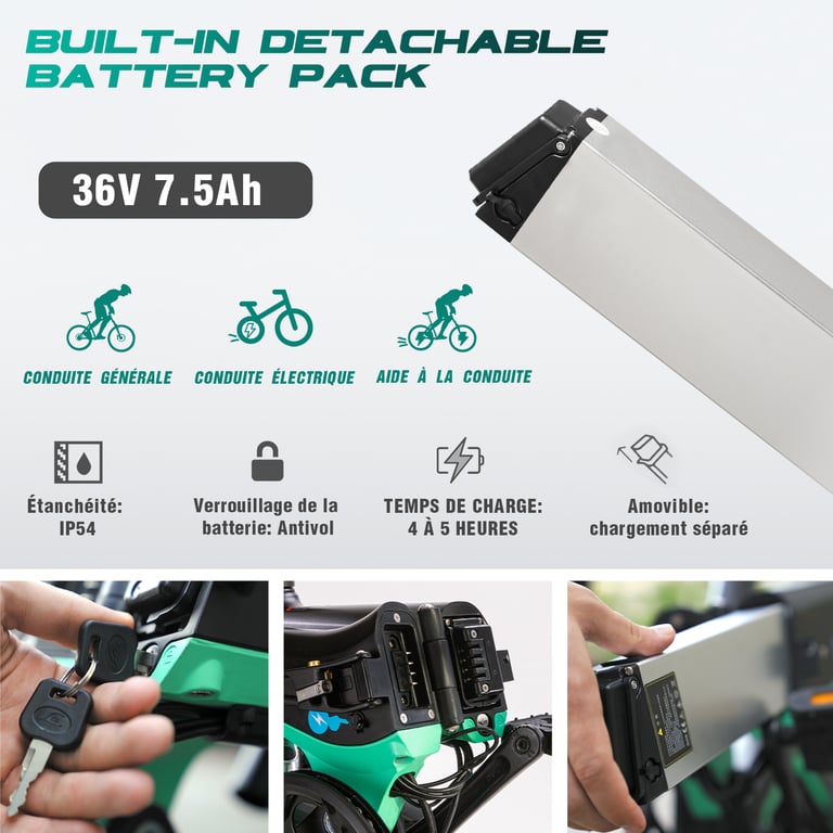 Vélo électrique BK2 E Bike Pliable d'assistance à la pédale Pour Adolescent et Adultes Neuf - vue 2