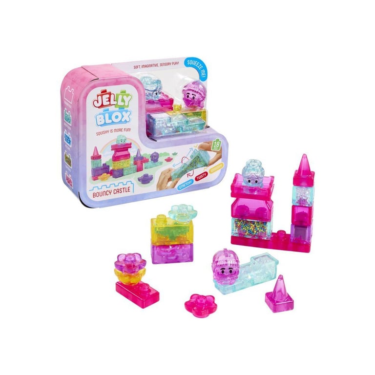 Blocs de construction Jelly Blox Squish Castle Goliath 30 pièces 2+ Rose, bleu clair et transparent - Neuf