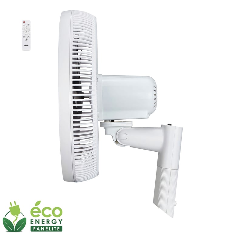 Fanelite - Ventilateur mural FW40-DC - Moteur DC - Hélice 40 cm - 7 vitesses - Oscillant ou fixe - 28W - Silencieux - Neuf