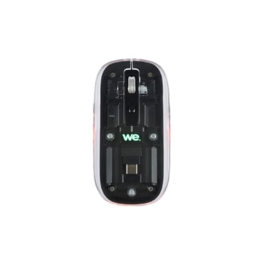 Souris WE sans-fil, double connexion BT et 2.4GHz en USB-C, DPI réglable 800-1200-1600, batterie rechargeable, noir - Neuf