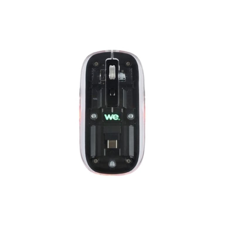 We Souris sans-fil, double connexion BT et 2.4GHz en USB-C, DPI réglable 800-1200-1600, batterie rechargeable