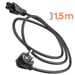 LinQ Cable de alimentación Schuko a C5 para PC, impresora, proyector 1,5 m. Negro