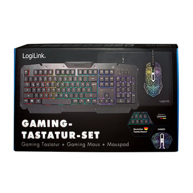 LogiLink ID0185 clavier Souris incluse Gaming USB QWERTY Anglais Noir