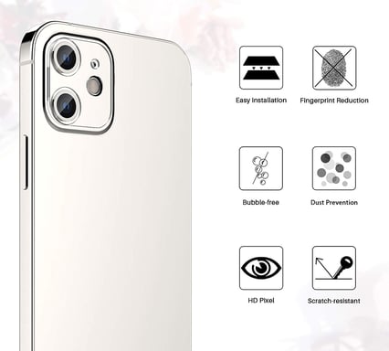 Protège Cameras en Verre Trempe pour ''IPHONE 12'' Incassable 9H+ Protection 3D (Transparent)