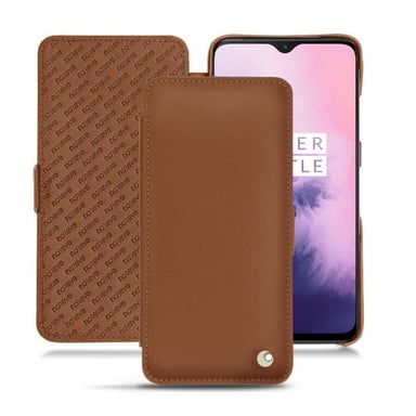Housse cuir OnePlus 7 -  - Marron - Cuir lisse