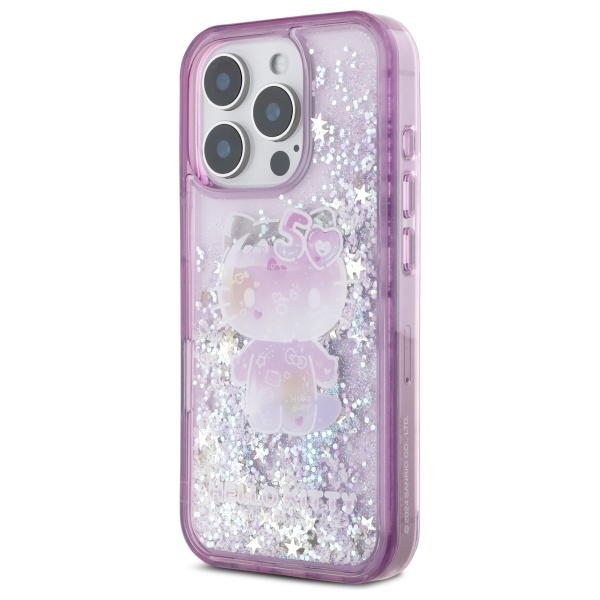 Hello Kitty Liquid Glitter 50TH Anniversary Party - Coque pour iPhone 16 Pro