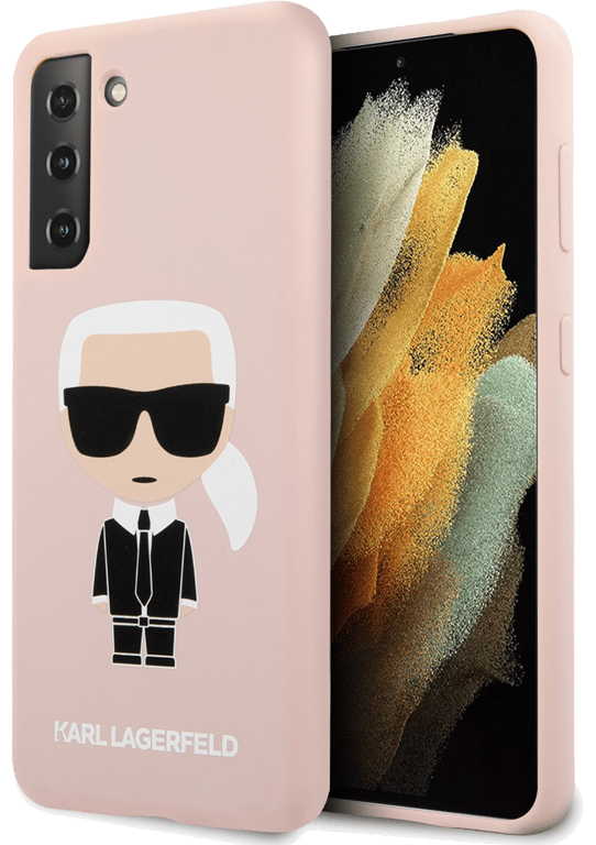 Karl Lagerfeld KLHCS21SSLFKPI Coque de Protection en Silicone Iconic pour S21 G991 Rose Clair