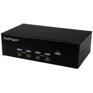 StarTech.com Conmutador KVM de 4 puertos con VGA doble y concentrador USB 2.0 de 2 puertos