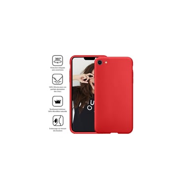 JAYM - Funda Premium de Silicona Roja para Apple iPhone 7 / 8 / SE 2020 -100% Silicona y Microfibra - Reforzada y Ultra Suave