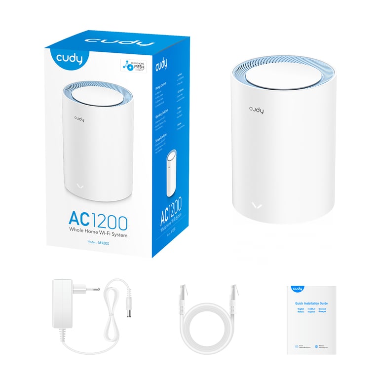 Cudy M1200 1 PACK système Wi Fi maillé Bi bande 2 4 GHz / 5 GHz Wi Fi 5 802.11ac Interne Neuf - vue 2