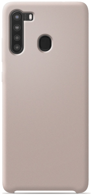 Coque silicone unie compatible Soft Touch Sable rosé Samsung Galaxy A21