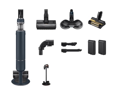 Samsung VS20B95973B Aspiradora escoba 2 en 1 Batería Secar Bolsa para el polvo 580 W Negro, Azul, Cromo