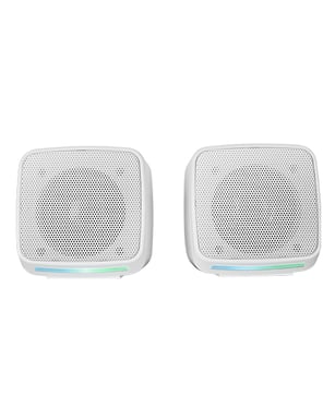 Mars Gaming MS-PRO, Altavoces Compactos 10W, Iluminación RGB Flow Dinámica, Altavoz PC con Caja de Control y Entrada Jack 3.5mm, Altavoces Gaming Compatibles con PC / Mac / Smartphone / Tablet, Blanco
