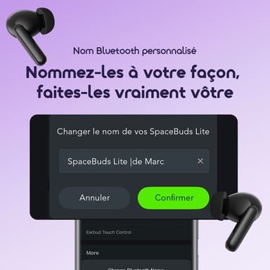 Auriculares inalámbricos oraimo SpaceBuds Lite Black con HavyBass™ y 40 h de batería