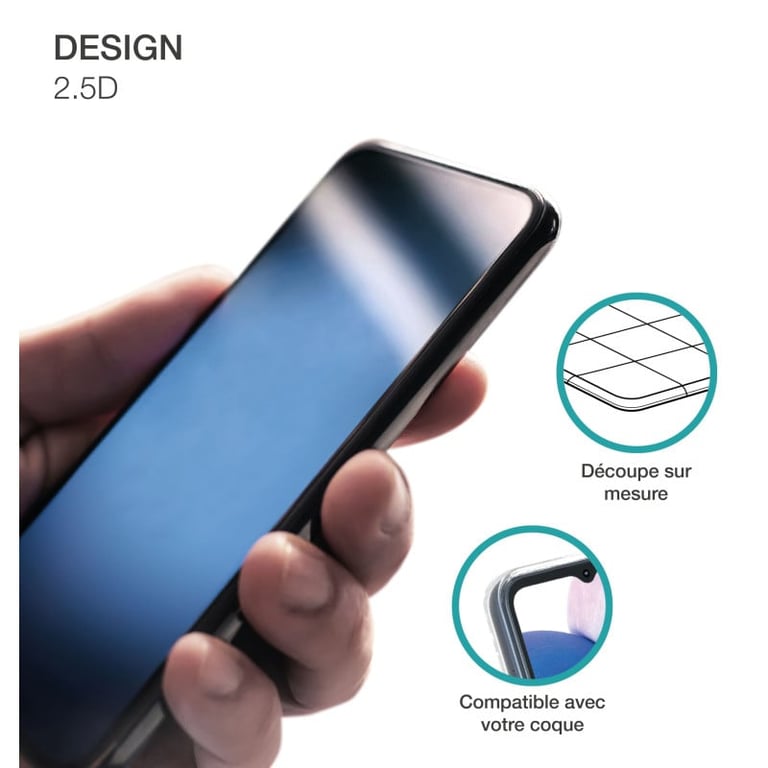 Protection d'écran 2.5D en Verre trempé BigBen Connected pour Samsung Galaxy A15 4G et 5G + SmartFrame - vue 4