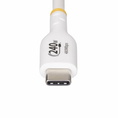 StarTech.com Cable de Carga para Portátil USB-C de 4m - Cable USB Tipo C USB 2.0 para Portátil - Blanco - Cable con Certificación USB-IF - PD 240W EPR