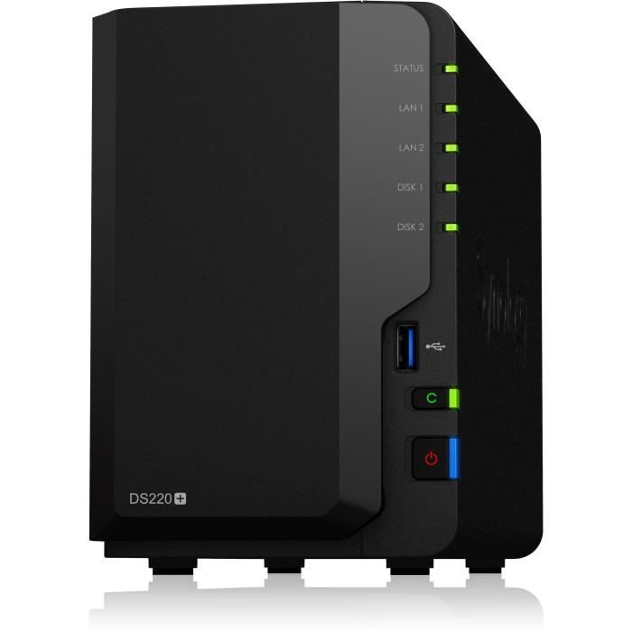 SYNOLOGY - Serveur de Stockage (NAS) - DS220+ - 2 Baies - Boitier nu -  Synology