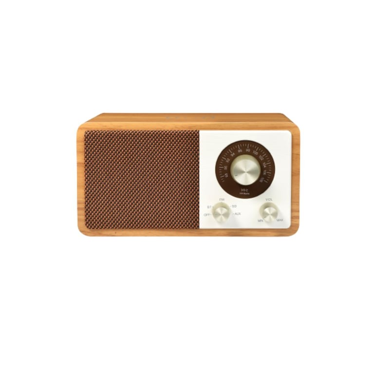 Enceinte Bluetooth Halterrego Avec Charge Qi 15W - Son 10W, FM, SD, Aux - Batterie 2200mAh - Style Rétro