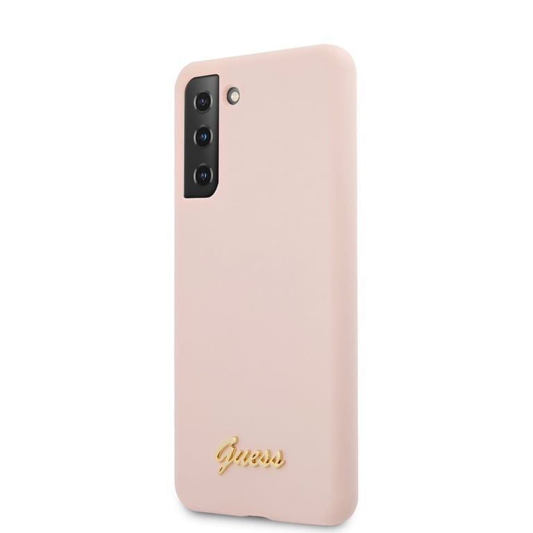 Guess GUHCS21MLSLMGLP Coque de Protection en Silicone pour S21+ G996 Rose