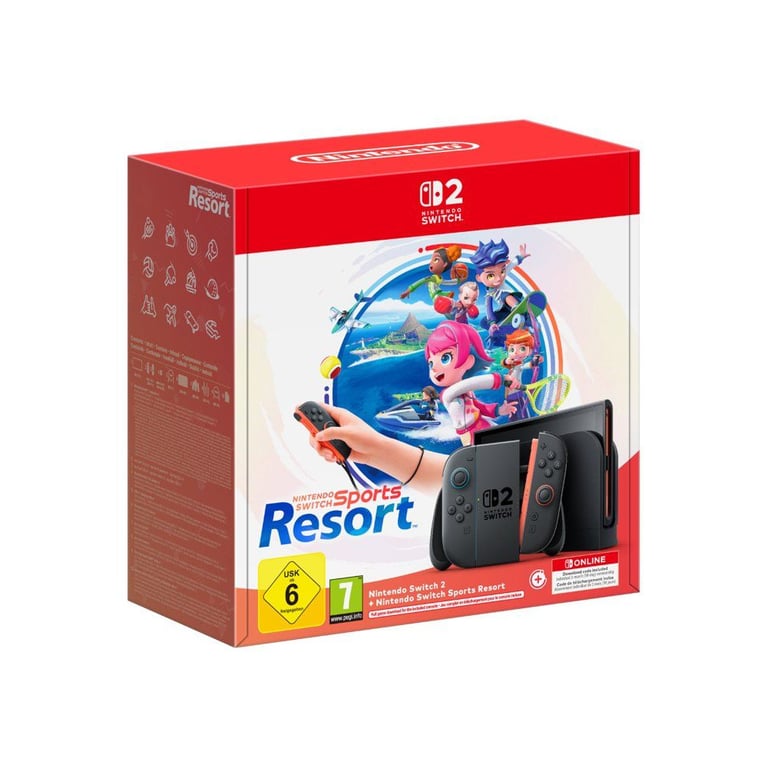 Console Nintendo Switch 2 Bundle Noir + Sports Resort (code) + abonnement Nintendo Switch Online 3 mois - Bon état