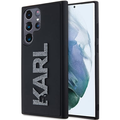 Funda Karl Lagerfeld 3D Rubber Logo para Samsung Galaxy S23 Ultra, negra