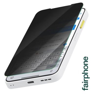 Fairphone Vidrio Templado Original para Fairphone 6 Xensation Anti Espía Irrompible Negro transparente